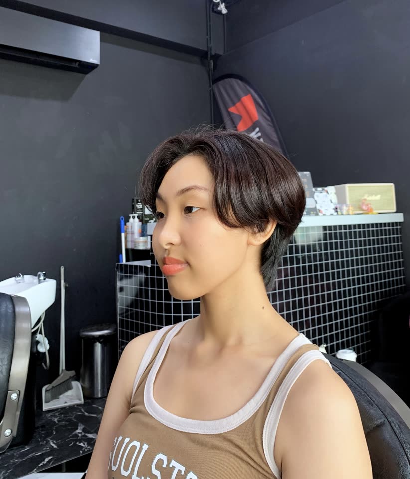 Korean-style men's haircut at Keep It Cut, Lat Krabang